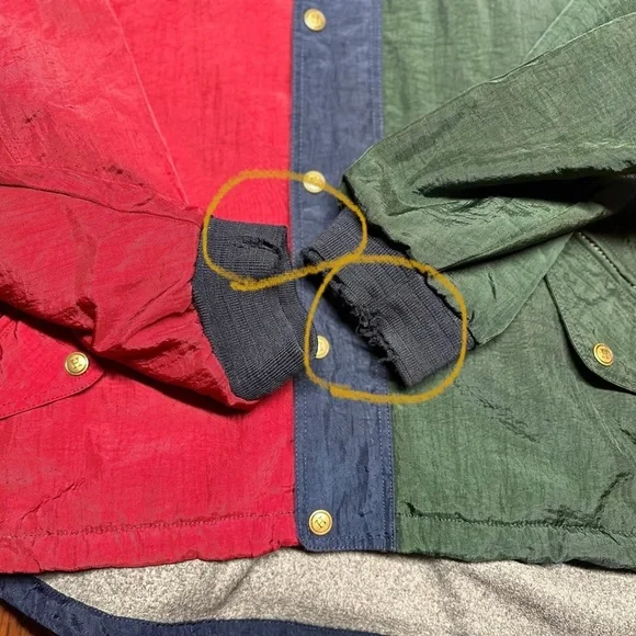 Vintage 90s Tommy Hilfiger Athletic Gear Men’s XL Color Block Crest Jacket Coat - Picture 11 of 11